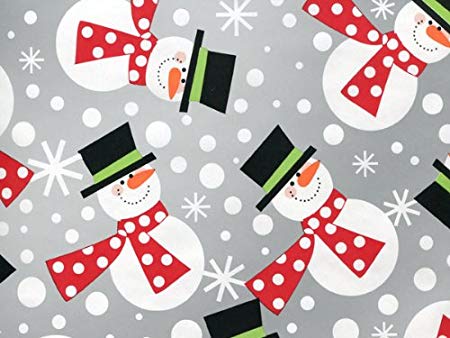 Metallic Silver Polka Dot Snowman