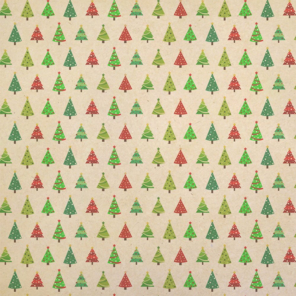 Moder Christmas Trees Kraft Wrapping Paper